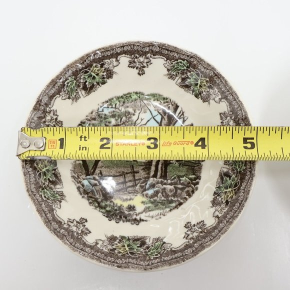 Ironstone Transferware Dessert Bowls Set of 4 The Friendly Village Johnson Bros - Picture 4 of 8